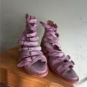 Freebird Pink Multi-Strap Sandals